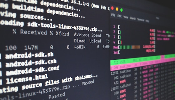 Code on screen